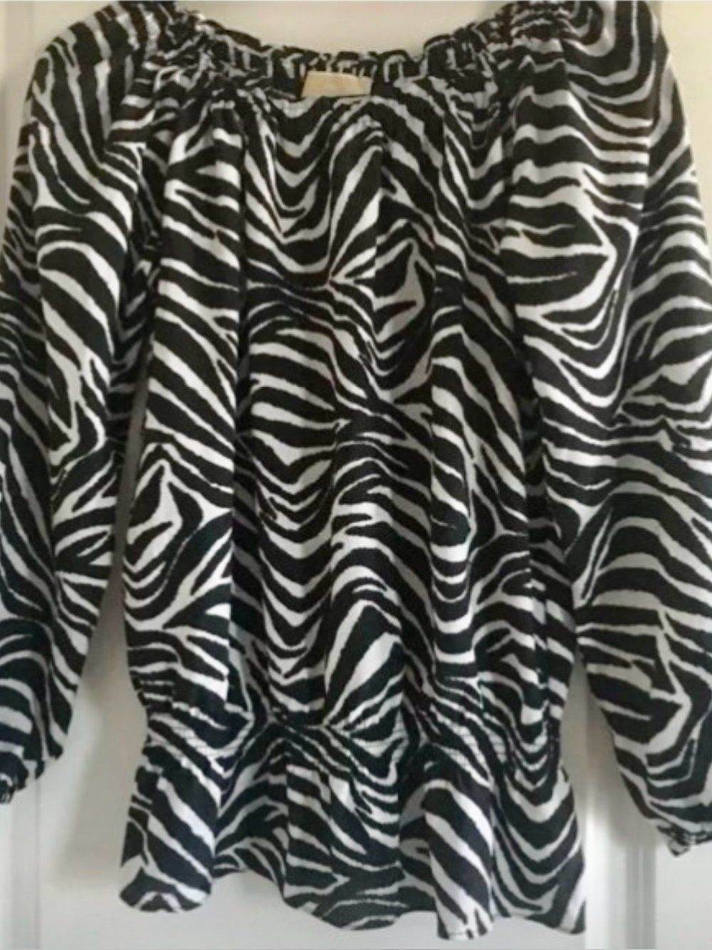 Michael Kors zebra-like patterned blouse